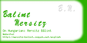 balint mersitz business card