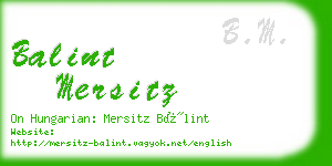 balint mersitz business card